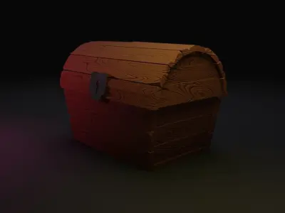 Treasure chest 1 Low-poly 3D model