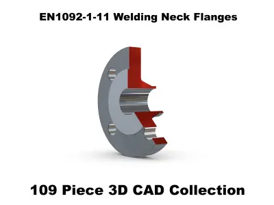 EN1092-1-11 Welding Neck Flanges 3D model