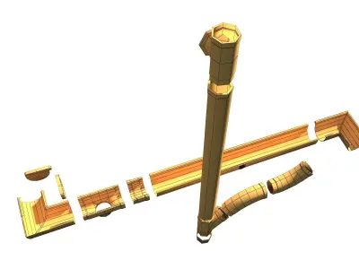 New Aluminium Gutter System PBR Low-poly 3D model