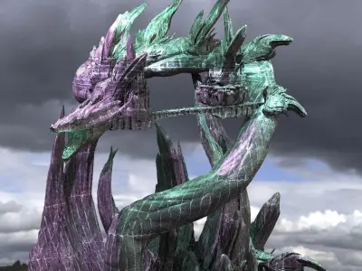 Heman Crystal Snake mountain City Towers 3D model