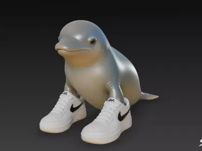 Belugelo Beluga - Italian BrainRot Low-poly 3D model