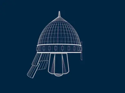 helmet golden 3D model