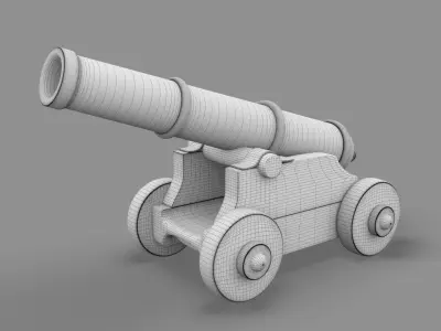 war cannon Low-poly 3D model purchase