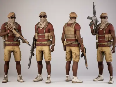 Casual Soldier 26 Low-poly 3D model