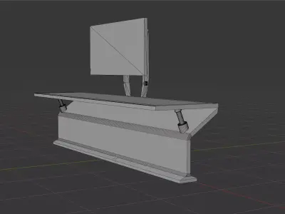 Sci-Fi Robotic Workstation Console V2 - Low Poly Game Ready Low-poly 3D model