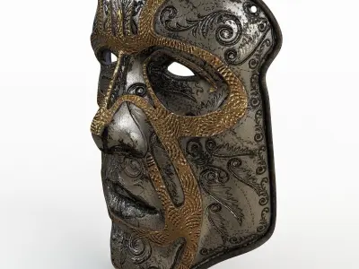 Metal Mask 2 Low-poly 3D model