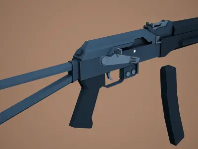 Stylized PP19 Vityaz SMG Low Poly Mobile Ready Low-poly 3D model