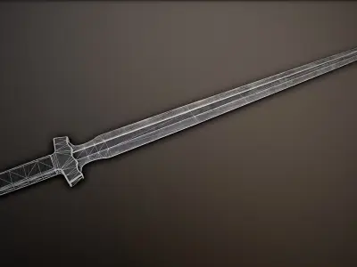 Post-Apocalyptic Broadsword Low-poly 3D model
