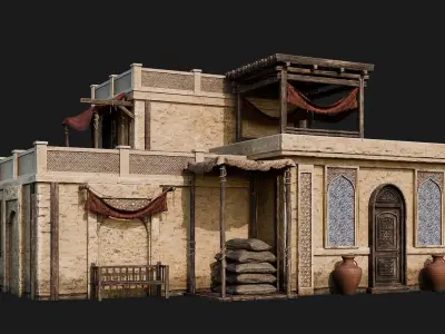 33-36 - Arabic Houses 4K Low-poly 3D model