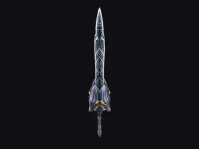 Sword Magical Cutting Fantasy Melee Dagger Iron Blade Saber Low-poly 3D model