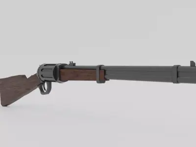 Rifle Western 02 Free low-poly 3D model