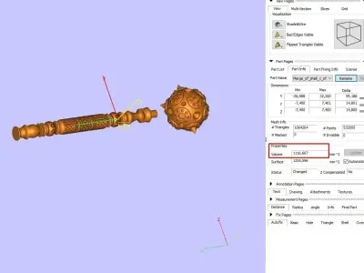 Mace bludgeon suvenir with gems 3D print model