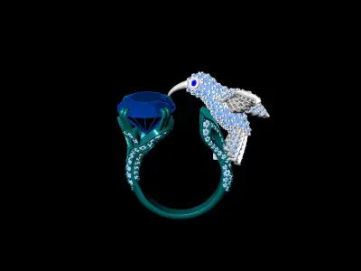 hummingbird ring 3D model