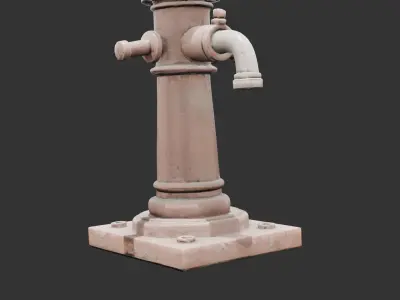 Old Rusty Water Pump Low-poly 3D model