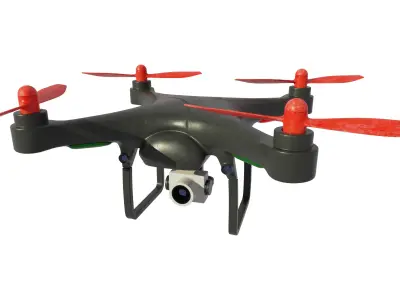 LowPoly and GameReady Consumer Drone Low-poly 3D model