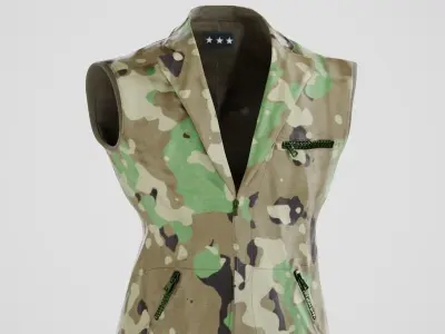 Military Vest Beret Low-poly 3D model