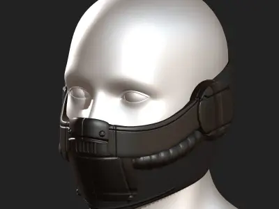 Helmet scifi military futuristic technology cyborg Low-poly 3D model