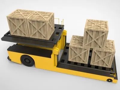 Airport Cargo and Loader Transporter 3D model