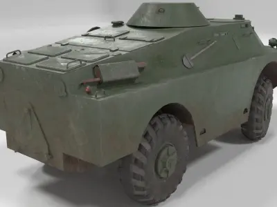 Low poly BRDM-2 russian armoured vehicle Low-poly 3D model