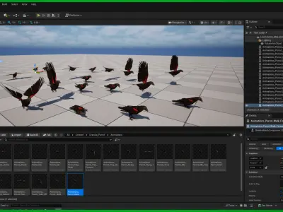 Pesquet Dracula Parrot Bird Low-poly 3D model