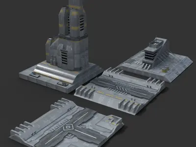 Sci-Fi CityBlocks Free low-poly 3D model