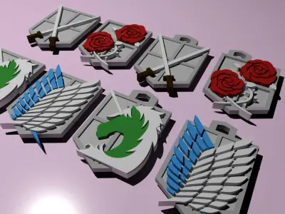 Shingeki no Kyojin Emblems 3d printable 3D print model
