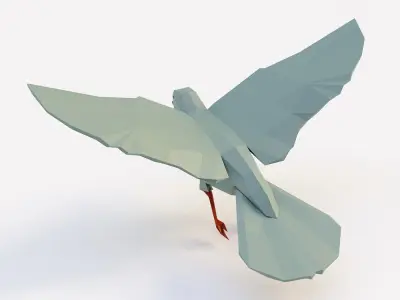 Dove bird low poly 3d model  Low-poly 3D model