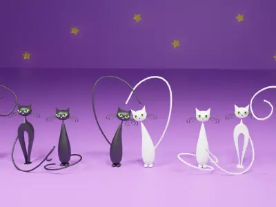 Cat figures 3D model