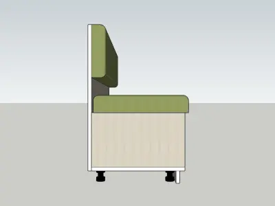 Sofa- bench with cushion 3D model