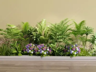 flower border design 3D model