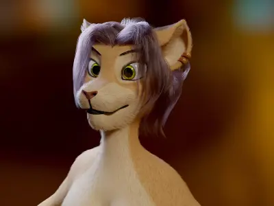 Mayala Anthro Lioness Free 3D model