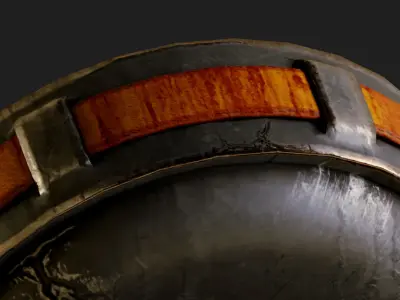Old Military Metal Canteen Bottle Low-poly 3D model