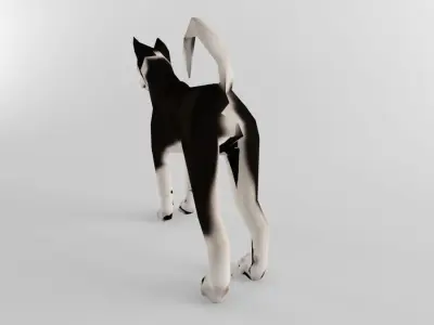 Husky Dog Wolf Low Poly with Mapped Game Ready Low-poly 3D model