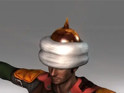 Simple Arabian Turban Helmet Low-poly 3D model