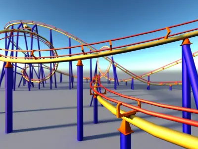 Roller coaster VR Unity PKG VR 3D model