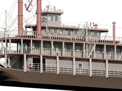 AMERICAN STEAM SHIP 3D model