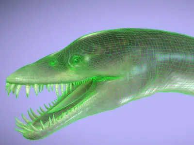 Elasmosaurus Low-poly 3D model