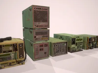Radio engineering Low-poly 3D model