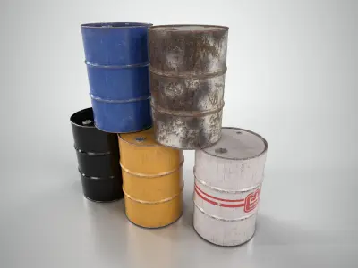Oil Barrel 1 Low-poly 3D model