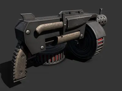shotgun machine gun Free low-poly 3D model