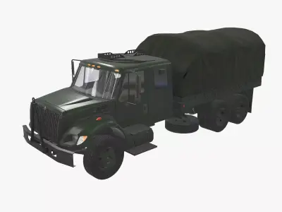 Military Truck Green Low-poly 3D model