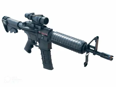 AR-15 Low-poly 3D model