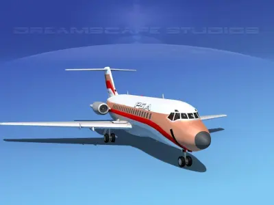 Douglas DC-9-20 PSA 3D model