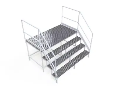 STEEL GRILL PLATFORM 3D model