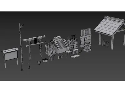 4K Japanese Kyoto Shrine - Fushimi Inari Taisha - Mitsurugisha Low-poly 3D model