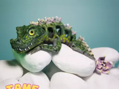 crocodile movable toy print on the spot multicolored 3D model