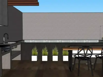 AREA SOCIAL CON PISCINA Free 3D print model