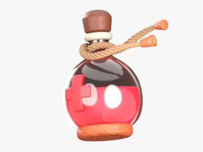 Health Potion 3D Illustration 3D model