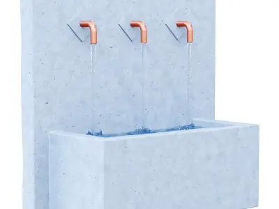 Resin 3 Spout Fountain 3D model