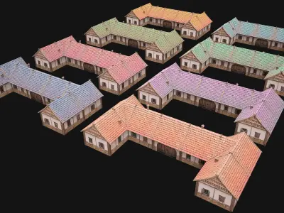 Medieval House 3 Residence Low-poly 3D model